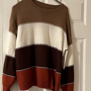 Warm color blocked sweater